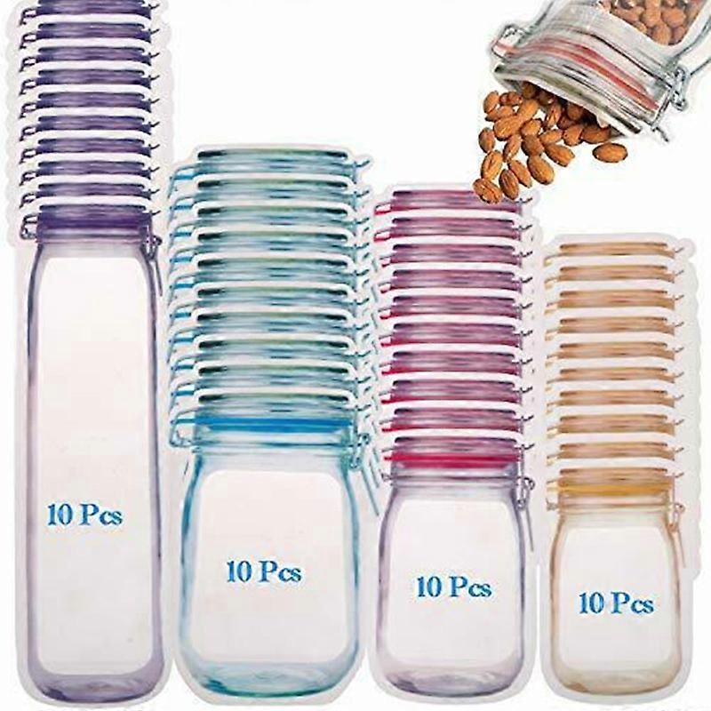 40pcs Mason Bottle Type Thickening Reusable