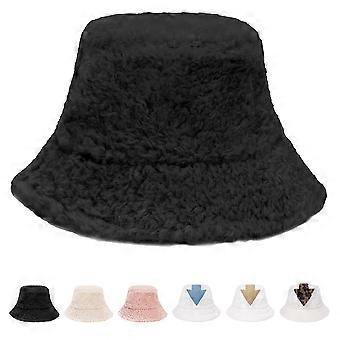 Sombrero De Pescador De Invierno - Sombrero De Pescador Esponjoso De Las Mujeres Sombrero De Pescador De Lana De Cordero De Flecha Cálida Peluda Peluda De Piel Sintética Suave Grueso Sombrero De Ala Ancha Sombrero De Peluche Para Mujeres Niñas