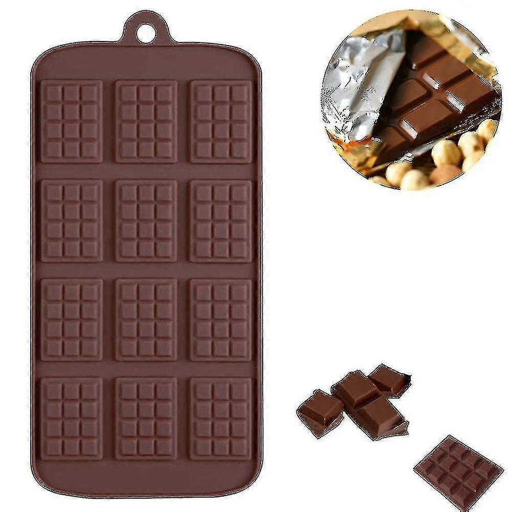 Silicone Chocolate Candy Molds Waffle 12 Grids Bpa Free, Reusable 100% Silicon &dishwasher Safe Silicon Candy Molds