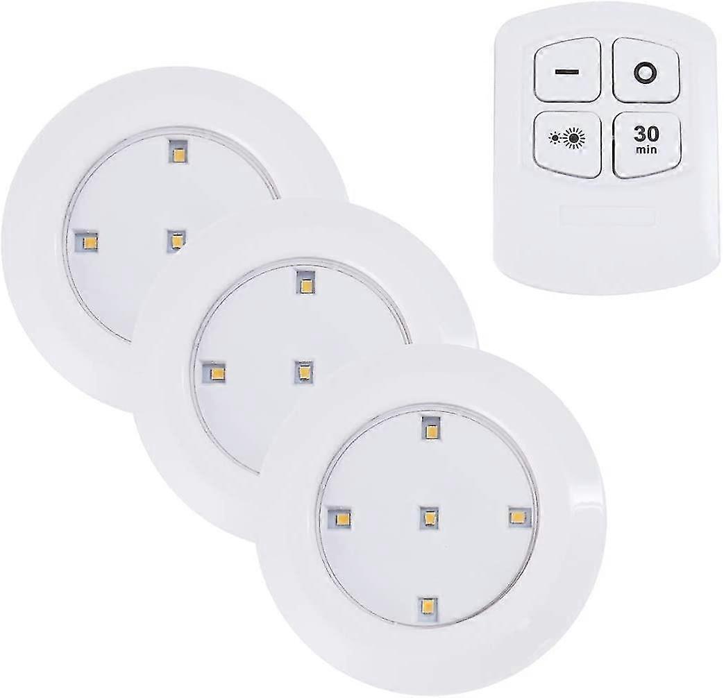 Remote Touch Cabinet Light (three Led Lights, One Remote Control, White Light)