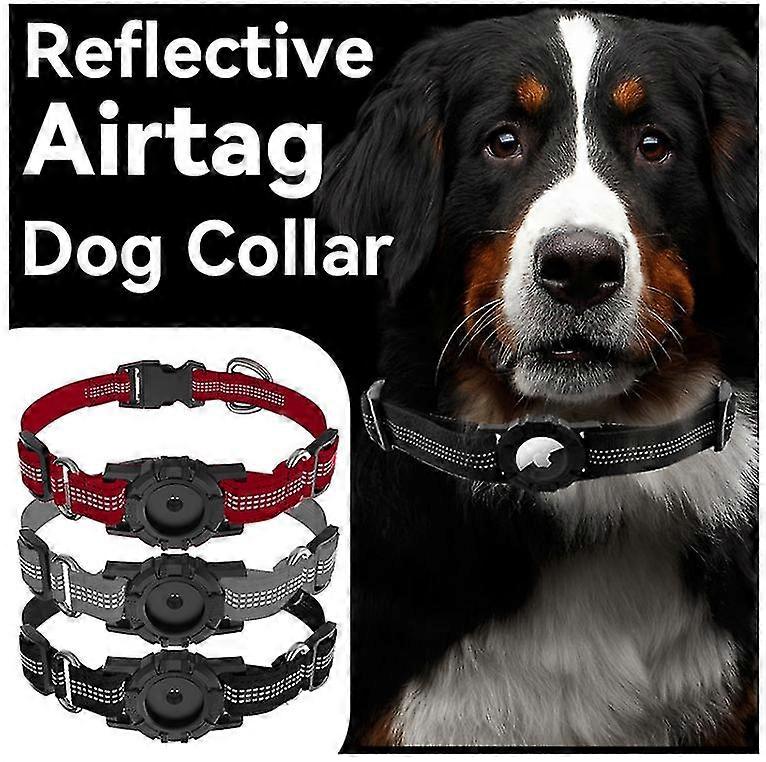 Reflective Airtag Dog Collar Padded Pet Collar