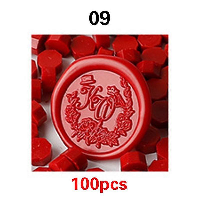 100pcsオクタゴンシーリングワックスビーズシールスタンプビーズワックス結婚式用ヴィンテージクラフト装飾カード作成ツール