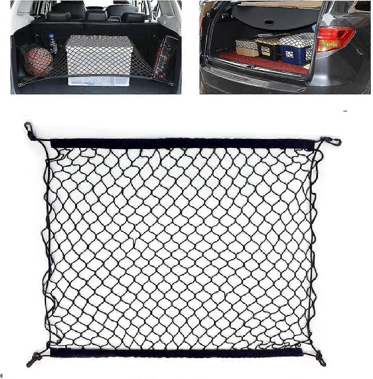 Nuoshen Car Cargo Net, Luggage Net Adjustable Elastic Organizer Net, Nylon Trunk Storage Net, Universal Fit (27.5'' X 27.5'')