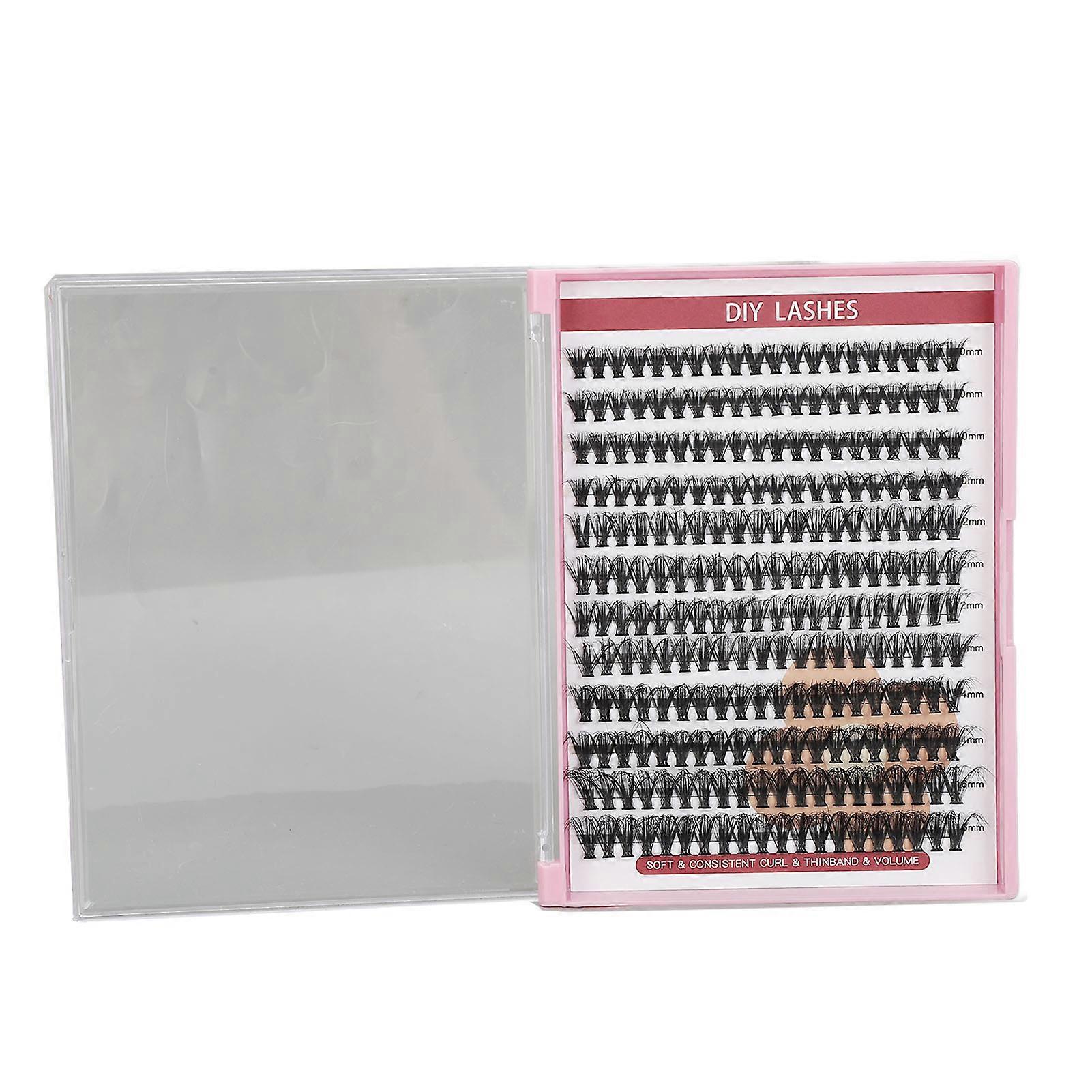 Lash Extension Kit Fluffy Reusable Portable Individual Eyelash Clusters Kit with Lash Bond Seal Tweezers for Beginner 12 Rows 40D