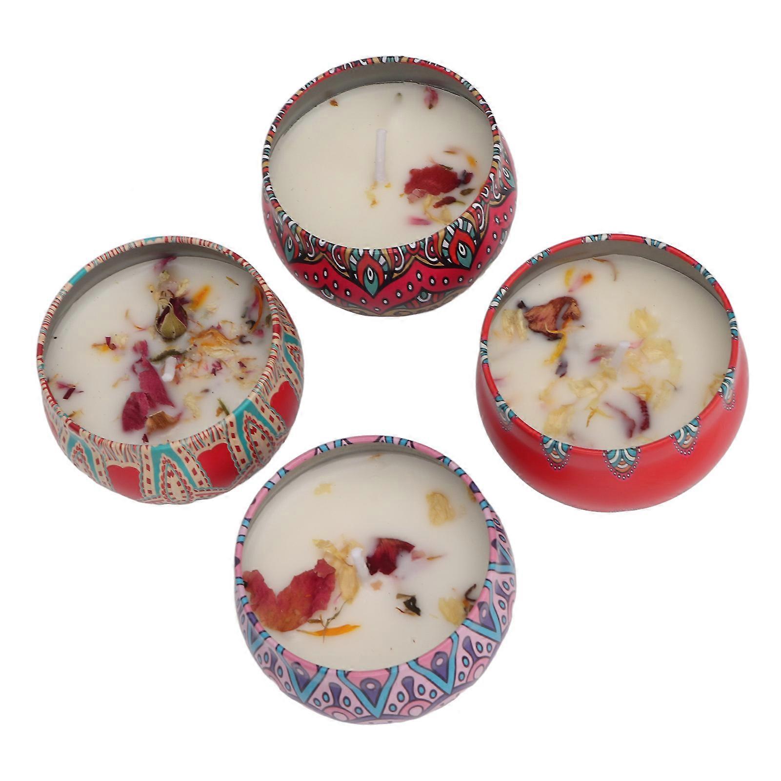 Scented Candles Set Soy Wax Stress Relief Aromatherapy Candle Gift Set for Meditation Bathing Yoga 4 Pack