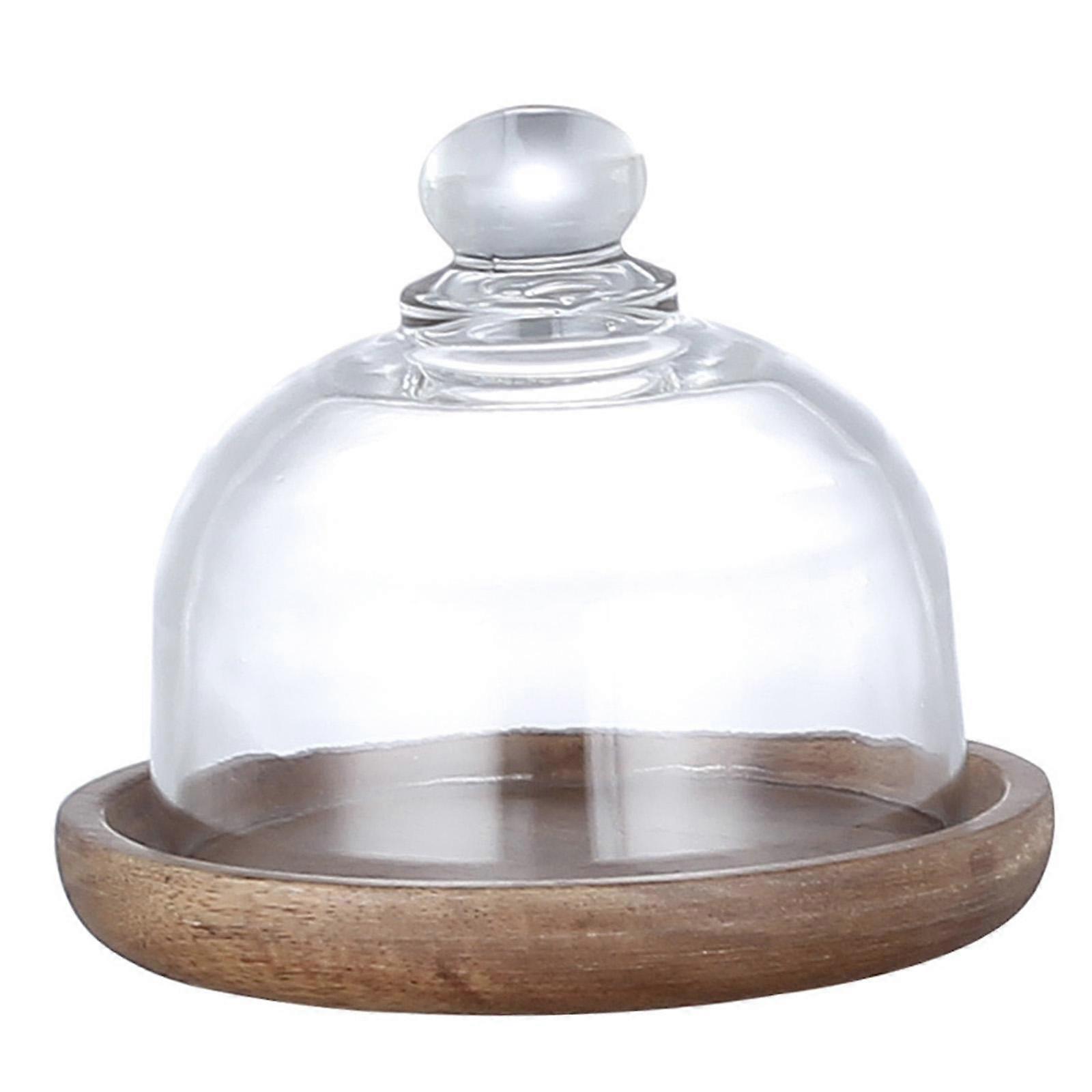 Glass Cake Stand With Dome Lid Cupcake Display Serving Platter Tray
