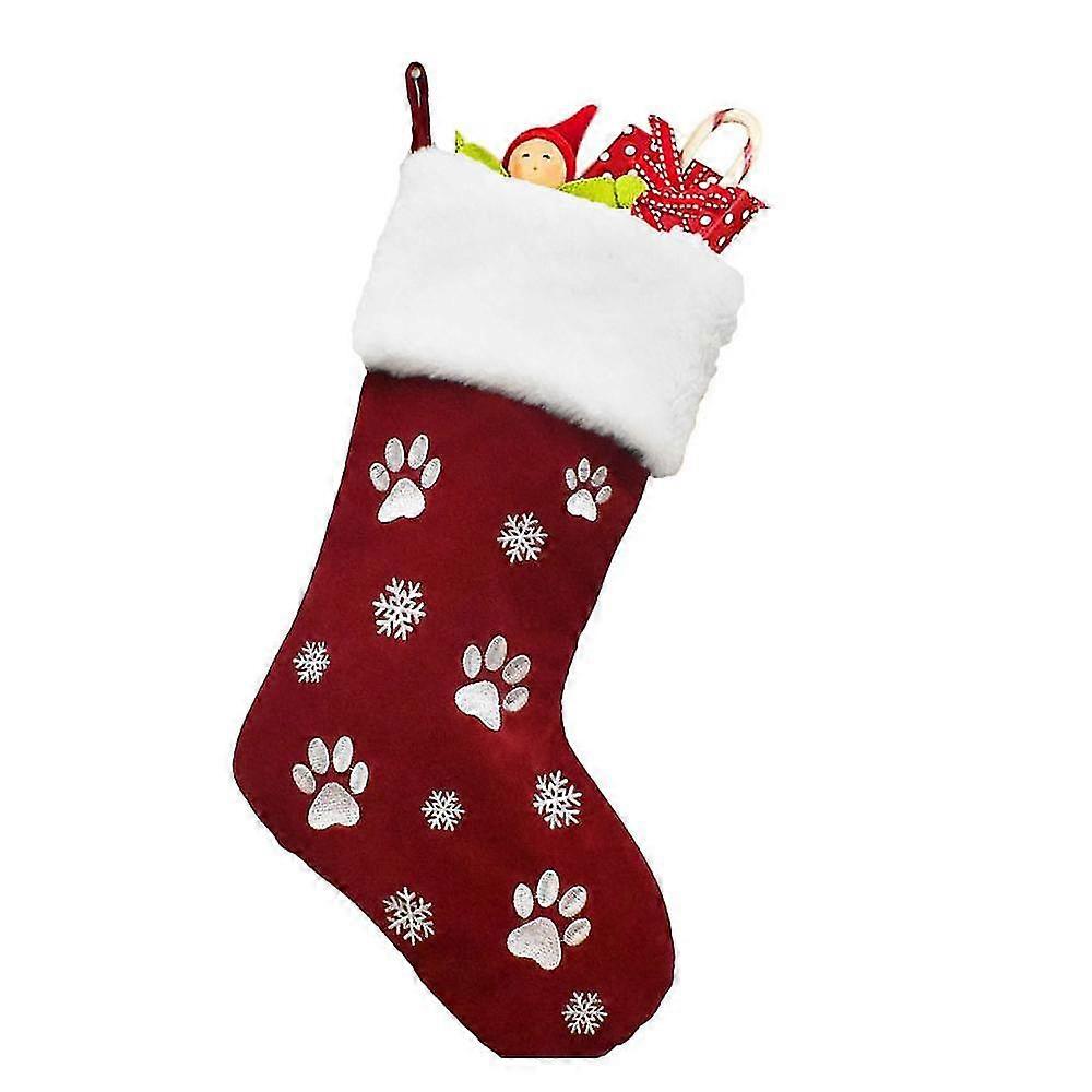 Christmas Buffalo Plaid Stocking Decorations With Plush Cuff For Christmas Holiday Party Decor