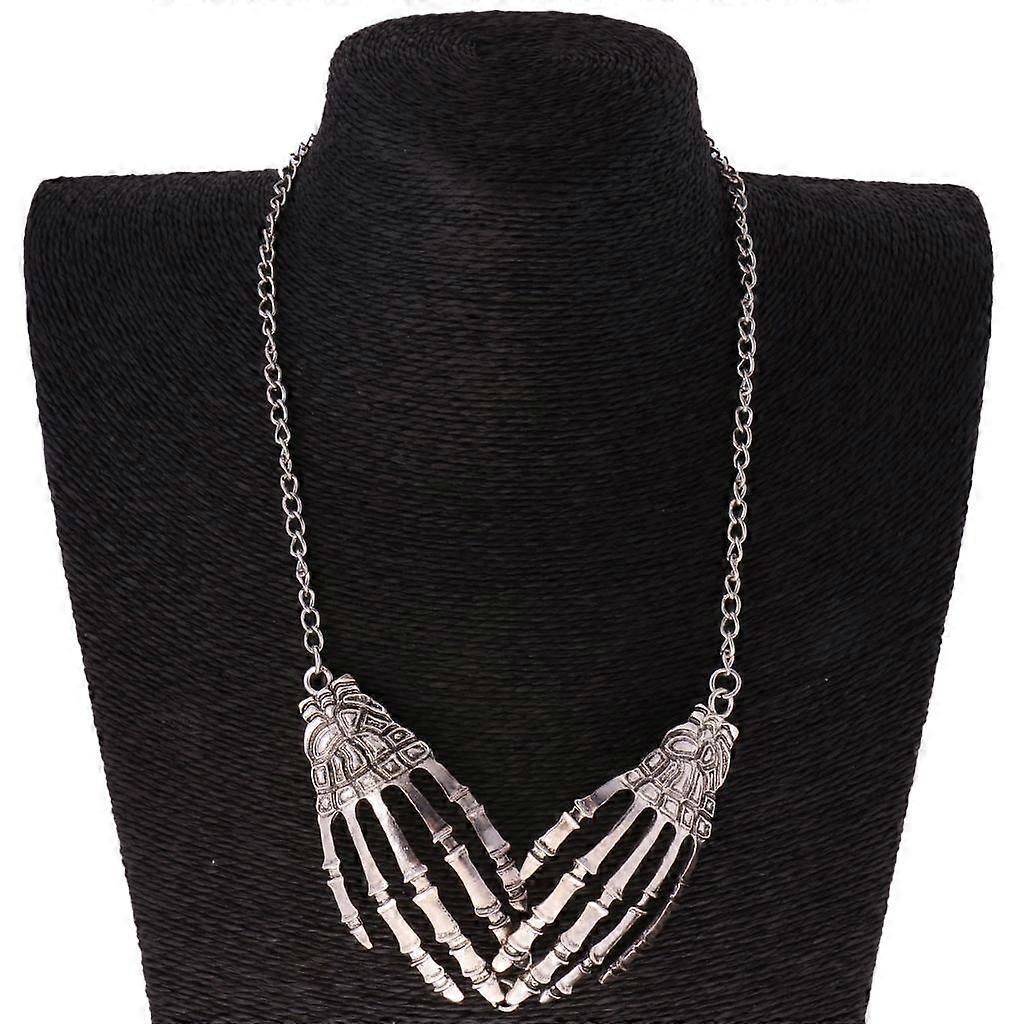 Punk Skull Hand Pendentif Déclaration Chunk Collier Collier Mariage