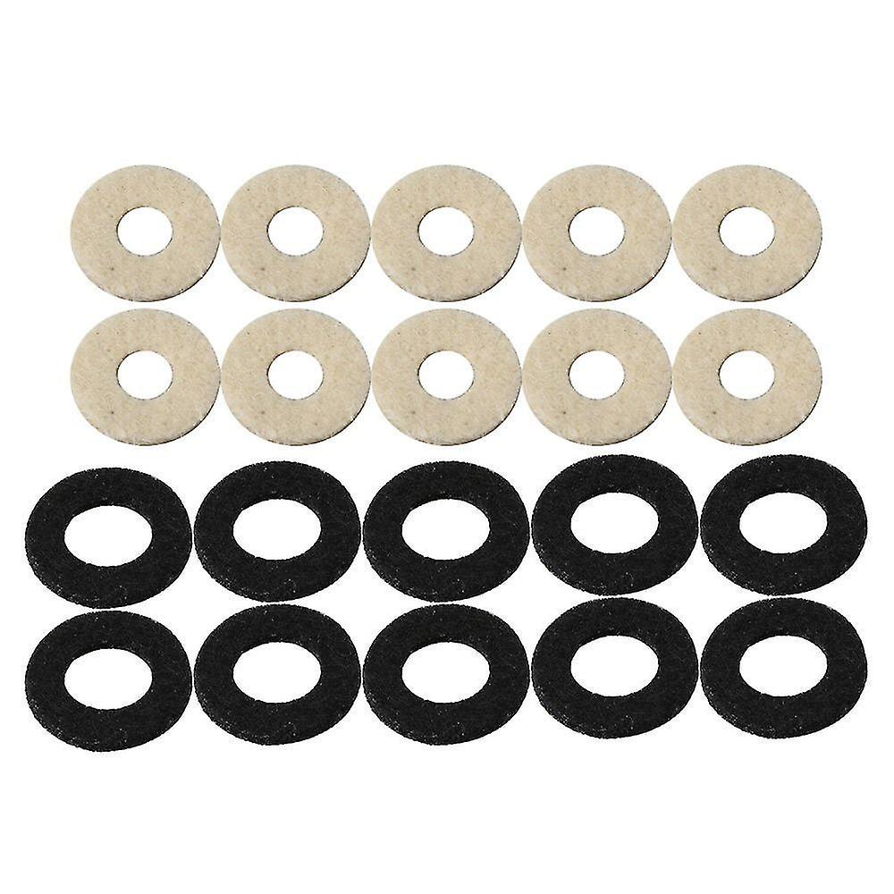 Brass Instrument Care Kits 10 Pcs 18mm Od Black And 15mm Od White Trumpet Valve Stem Felt Washer