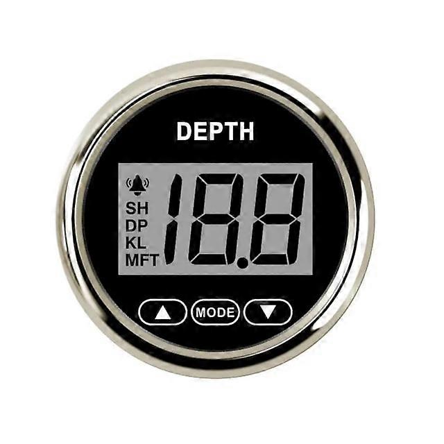 HD 52MM Boot Tiefenmesser Wasserdicht Universal Marine Digital Tiefenmesser Impulssignal mit weißer Hintergrundbeleuchtung Passend für Marineboot