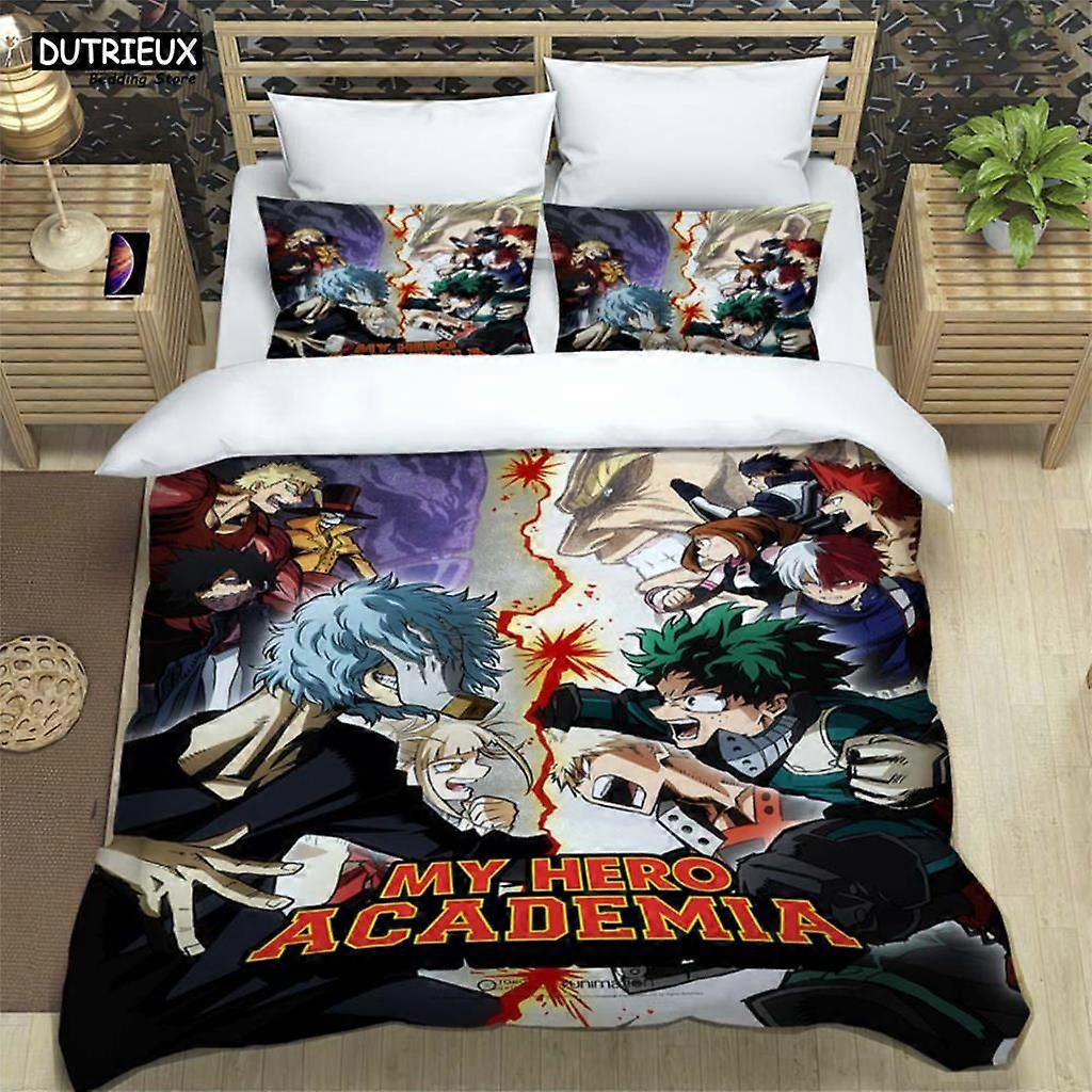 y1358 Bed Sheets HD Anime Mein Hero Science Cartoon 3D Printed Bedding Queen Bedding Set Customized King Size Bedding Set Soft And Comfortable Bed She
