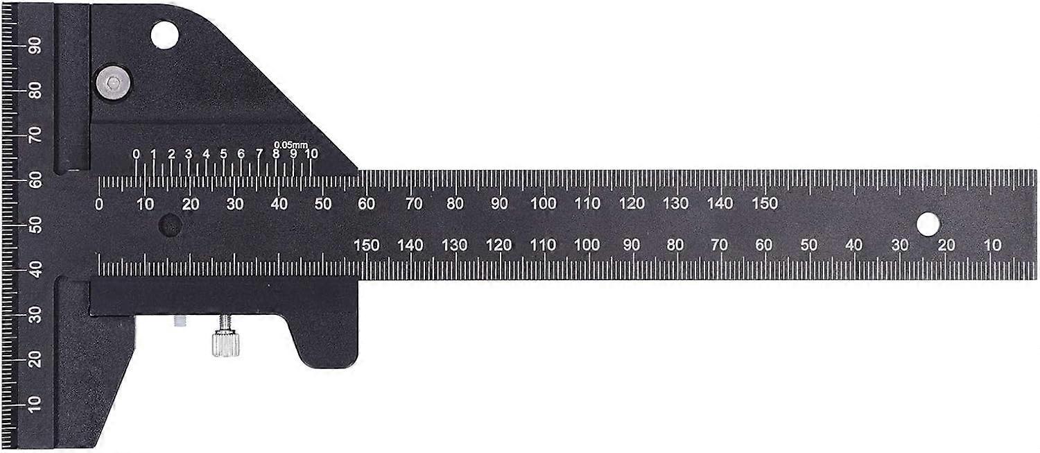 Straight Ruler Aluminum Alloy T-Type Scribing Ruler Measuring Tool for Woodworking 0~150mm 0.05mm T-Rule - 150mm GROOFOO