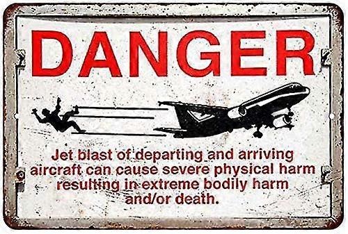 Danger Jet Blast Vintage Retro Reprodução Presente Metal de Alto Brilho 8x12 polegadas OU 12x16 polegadas Modo 2505