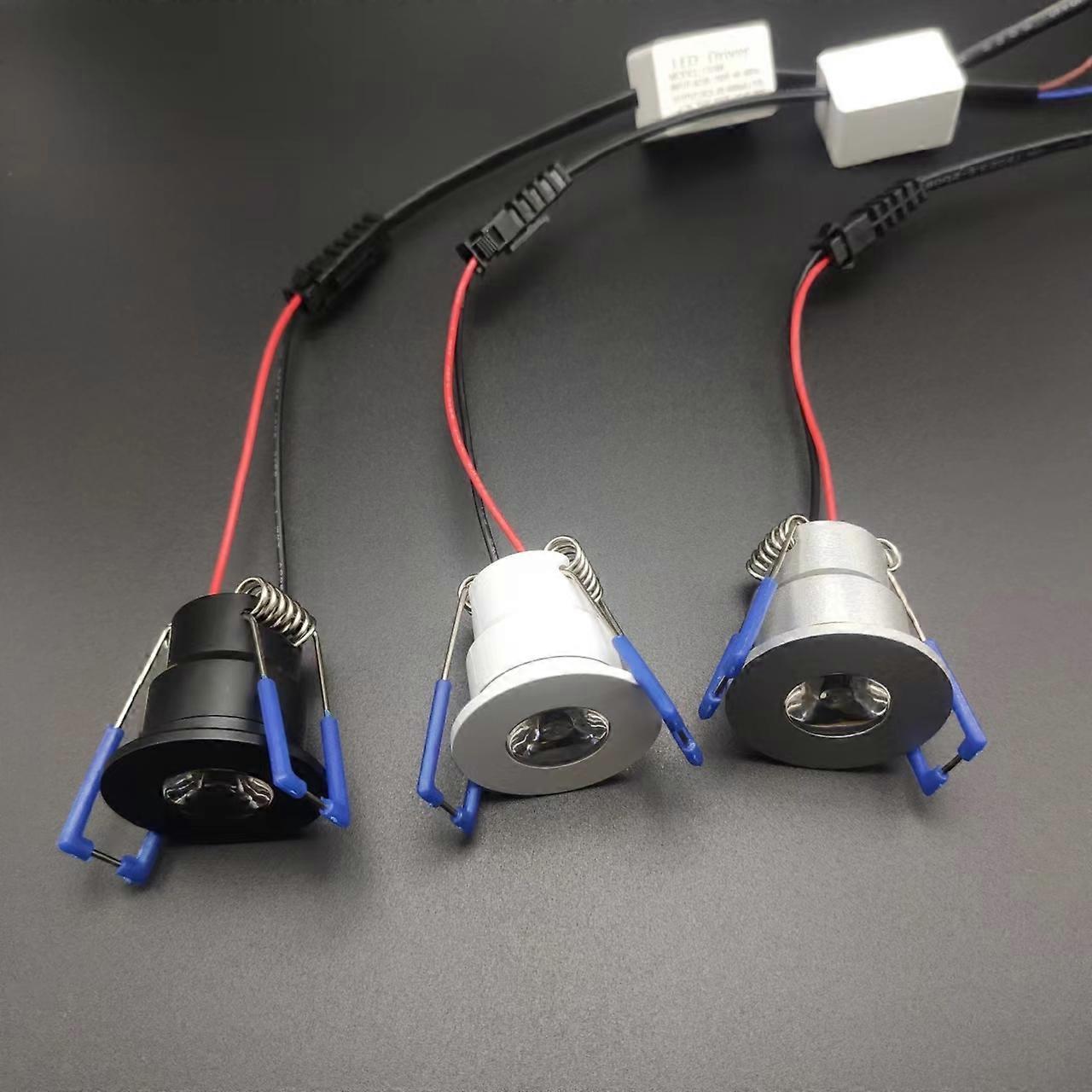 Spot LED encastrable en aluminium, diamètre 36 mm, trou 28 mm, 1 W, 3 W, intensité variable, 110 V, 220 V, pour vitrine