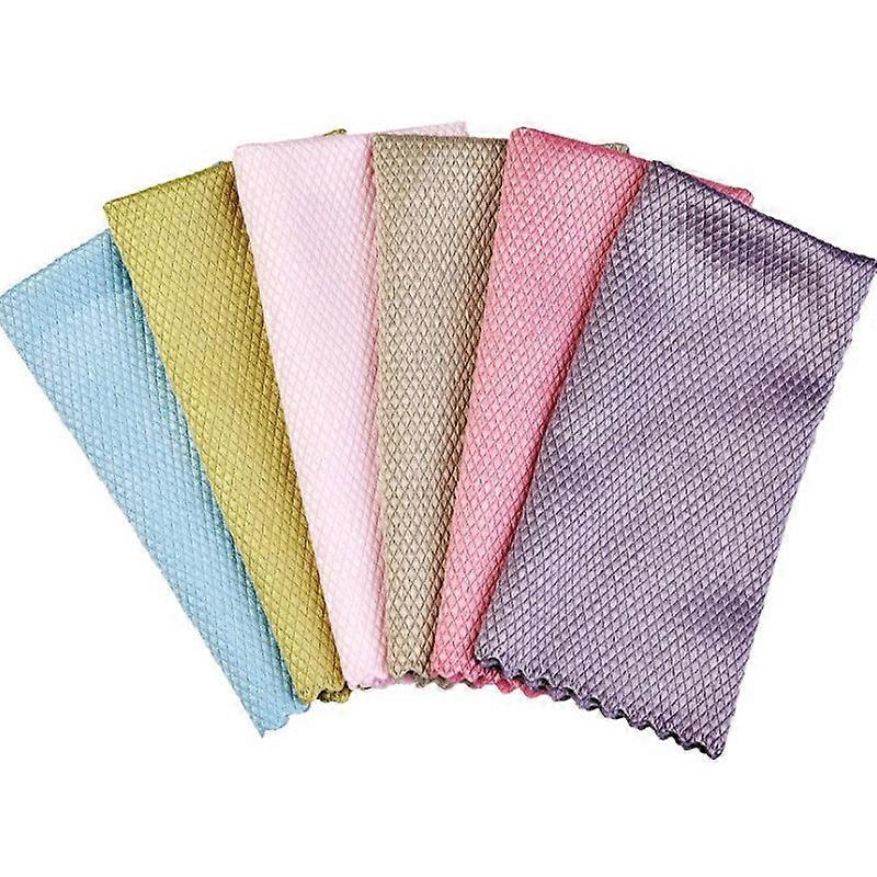 6 Pack Glass Cleaning Cloths,Fish Scale Cleaning Rags