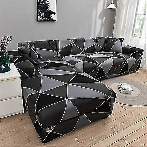 Copridivano angolare stretch a forma di L, per 1/2/3/4 posti Sofa Shape Sofa Cover deve comprarne due (colore: D, Dimensioni: 1 posto (90-140cm))
