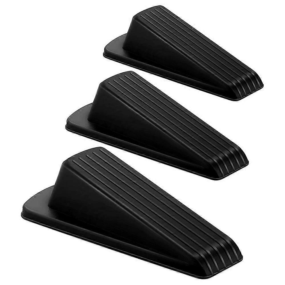 Rubber Doorstopper Wedge Suitable for All Floors Non-Scratching and Anti-Slip Design, Grey