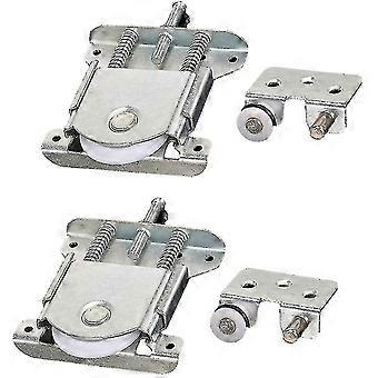 Set Of 2 Sliding Pieces For Wardrobe Door, Wheels, Wheels, Wheels, Rollers, Guides With Shock Absorber Pad, Load Capacity 20 Kg Yu