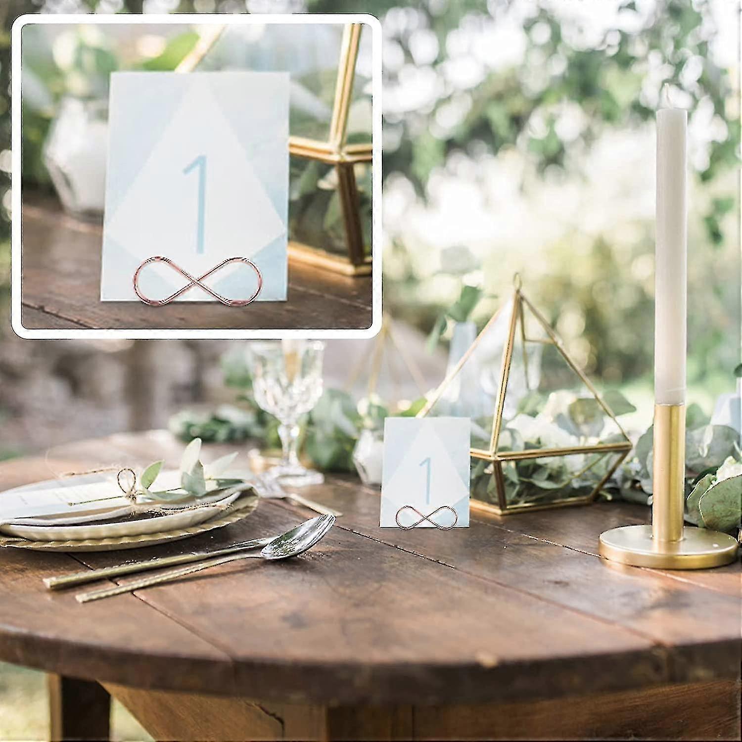 Portafoto A Forma Di Albero Con 8 Clip In Acciaio Inossidabile, Rosa, 25,8 Cm - Espositore Da Tavolo Per Foto, Note E Biglietti, Decorazione Ufficio E Matrimonio