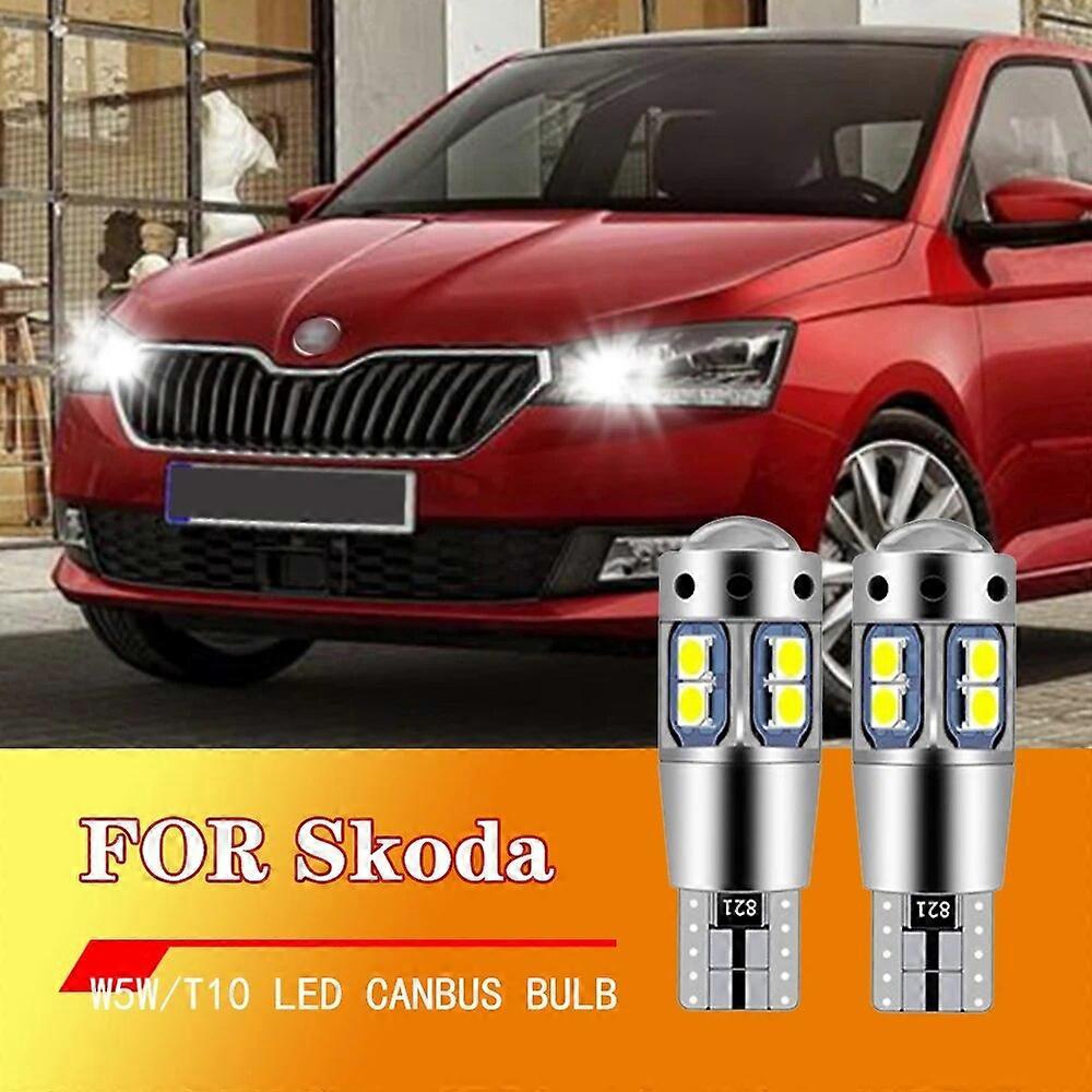 2pcs For Skoda Fabia MK1 MK2 MK3 Felicia Karoq Kodiaq Octavia 1 2 3 Rapid Roomster Superb Yeti LED Parking Light W5W T10 Canbus