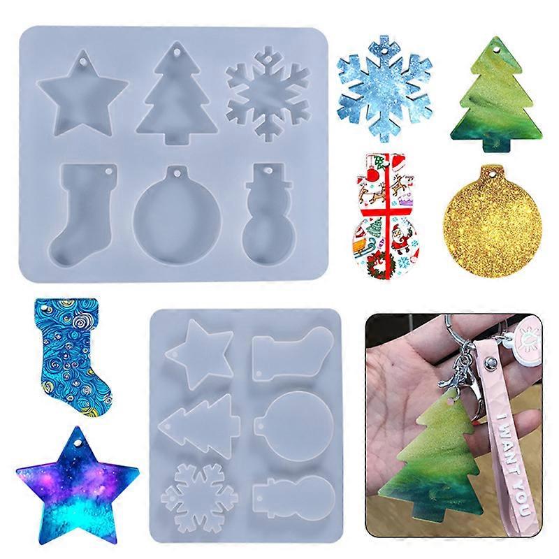 1 PC חג המולד סדרת אפוקסי שרף יציקת תבניות DIY בעבודת יד מלאכה Keychain תכשיטי תליון סיליקון עובש אספקה