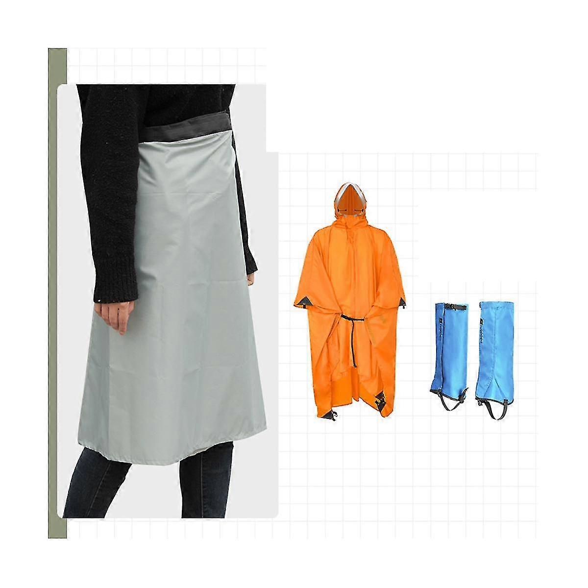 Subito Regnkläder Lång Regnkilt Vattentät Kjol För Utomhus Vandring Camping Grön