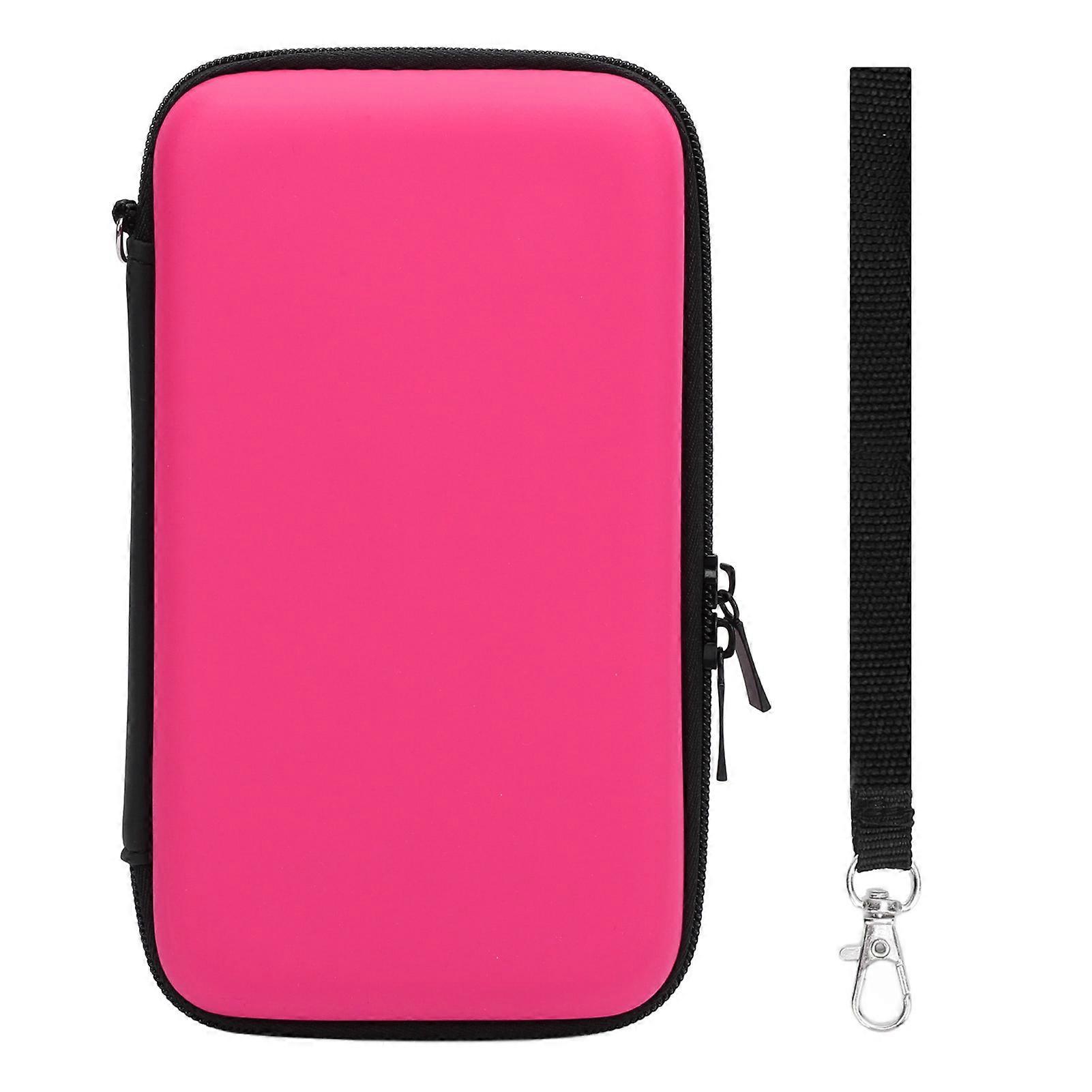Protective Hard Shell Carrying Case for New 2DS XL 2DS LL and New 3DS 3DS with 8 Slot Storage Pouch for Console Accessories Roseate
