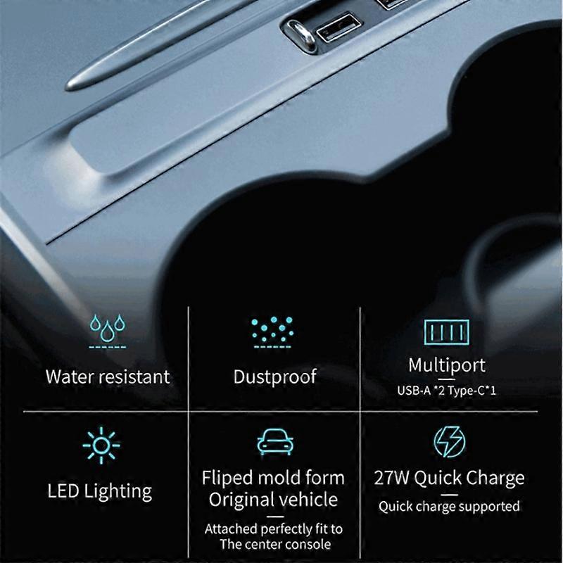 Multiport HUB Adapter Docking Station for Tesla 3/Y Powered Splitter Extension K0AF