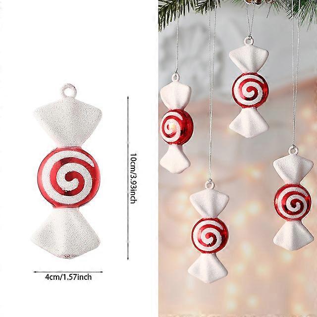 1pc Christmas Hanging Candy Balls Red White Candy Cane Pendant Home Party Christmas Tree Decorations Xmas Navidad New Year 2024