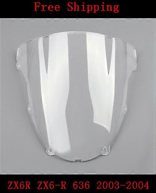 カワサキ ZX6R ZX6-R 636 2003-2004 6R オートバイ用 ダブルバブル ウィンドシールド ウィンドスクリーン ホワイト