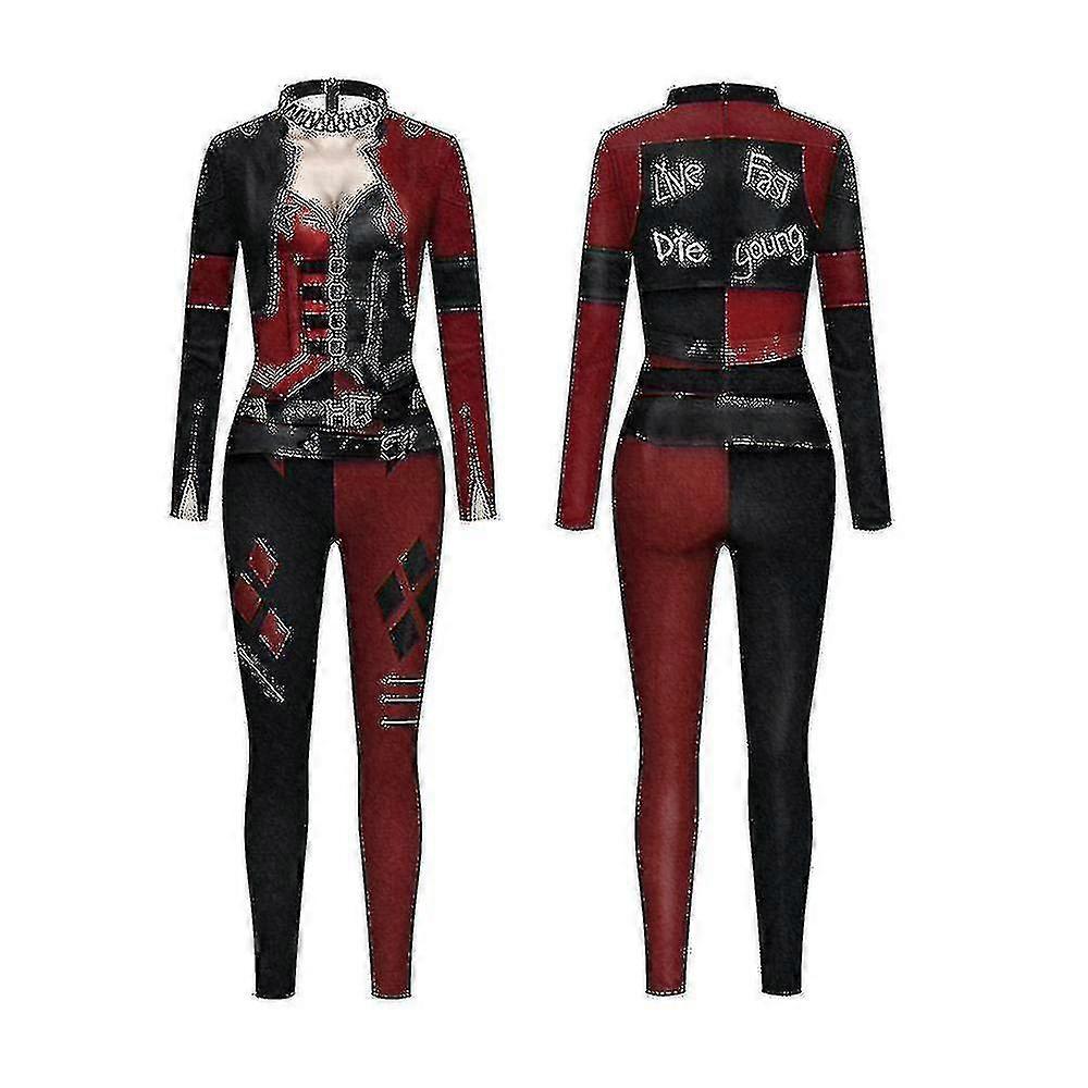 المرأة هارلي كوين زي الكلاسيكية هارلي كوين هالوين تأثيري زي بذلة بانمو