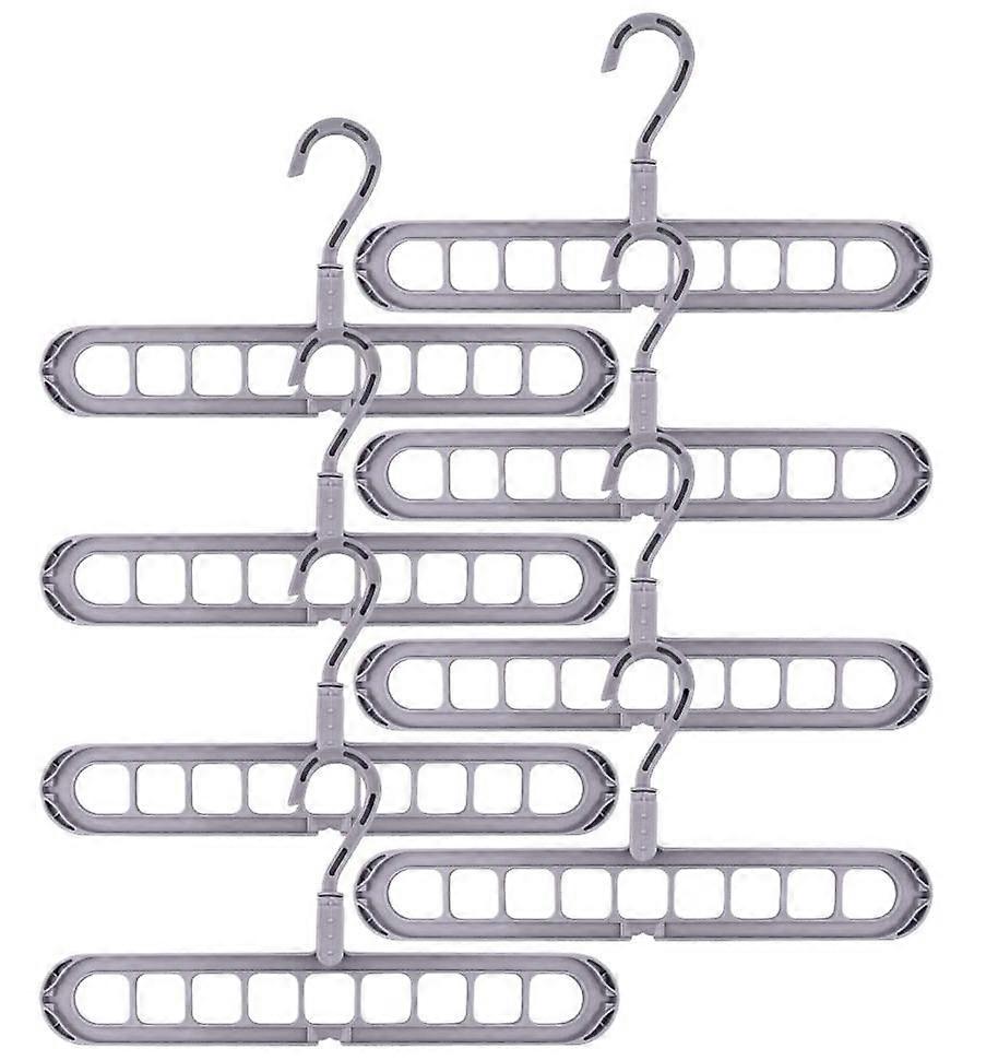 8 Pack of Cascading Clothes Hangers with 9 Holes Non Slip Cascading