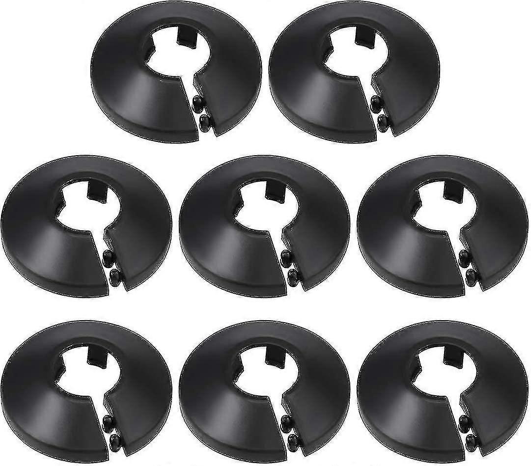 16mm rørdæksel dekoration pp radiator escutcheon vandrør vægdæksel sort 8 stk