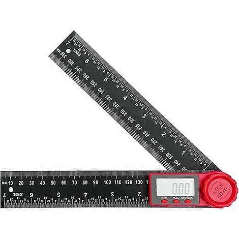 360 degree double scale digital protractor, 200 mm, with LCD display and locking function, for engineering, construction and surveying