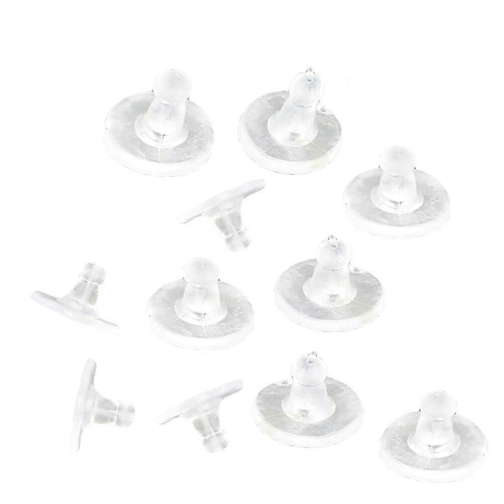 100pcs Transparent Silicone Earring Safety Backs Earring Stoppers Comfortable Earring Back Replacement