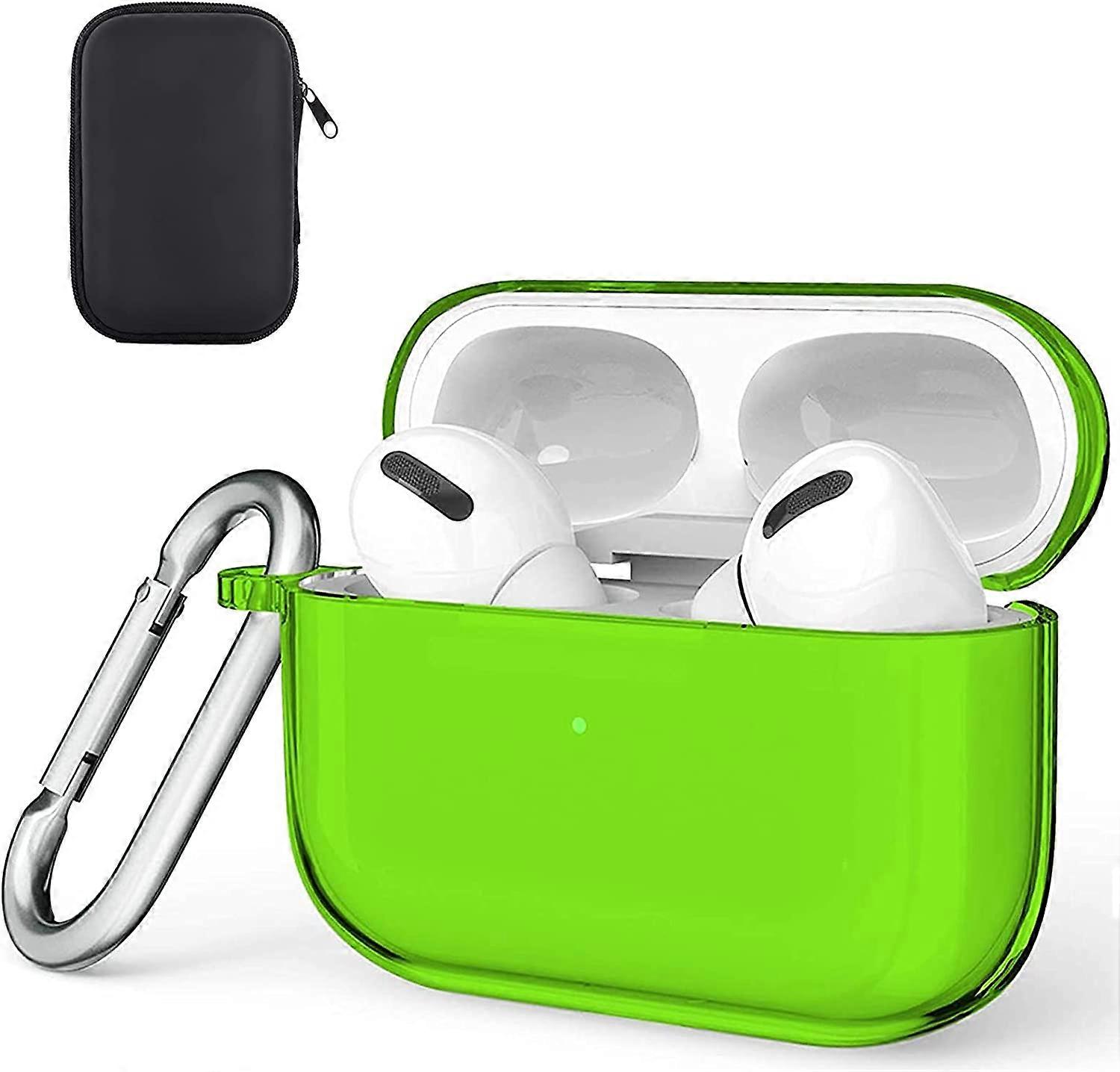 Compatible with Airpods Pro Case Cover, Clear Airpod Pro Soft TPU Protective Case 2019 with Keychain Shockproof Cover Designed for Apple Airpods Pro C