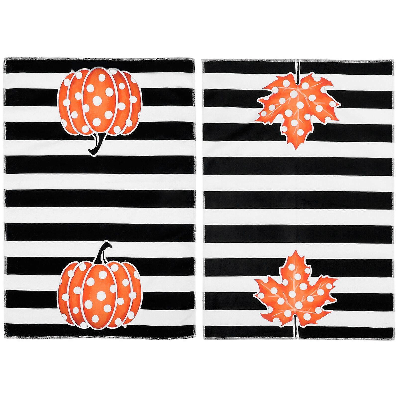 2Pcs Kitchen Dish Cloths Fall Elements Dishcloths Microfiber Cleaning Towels Absorbent Dish Rags