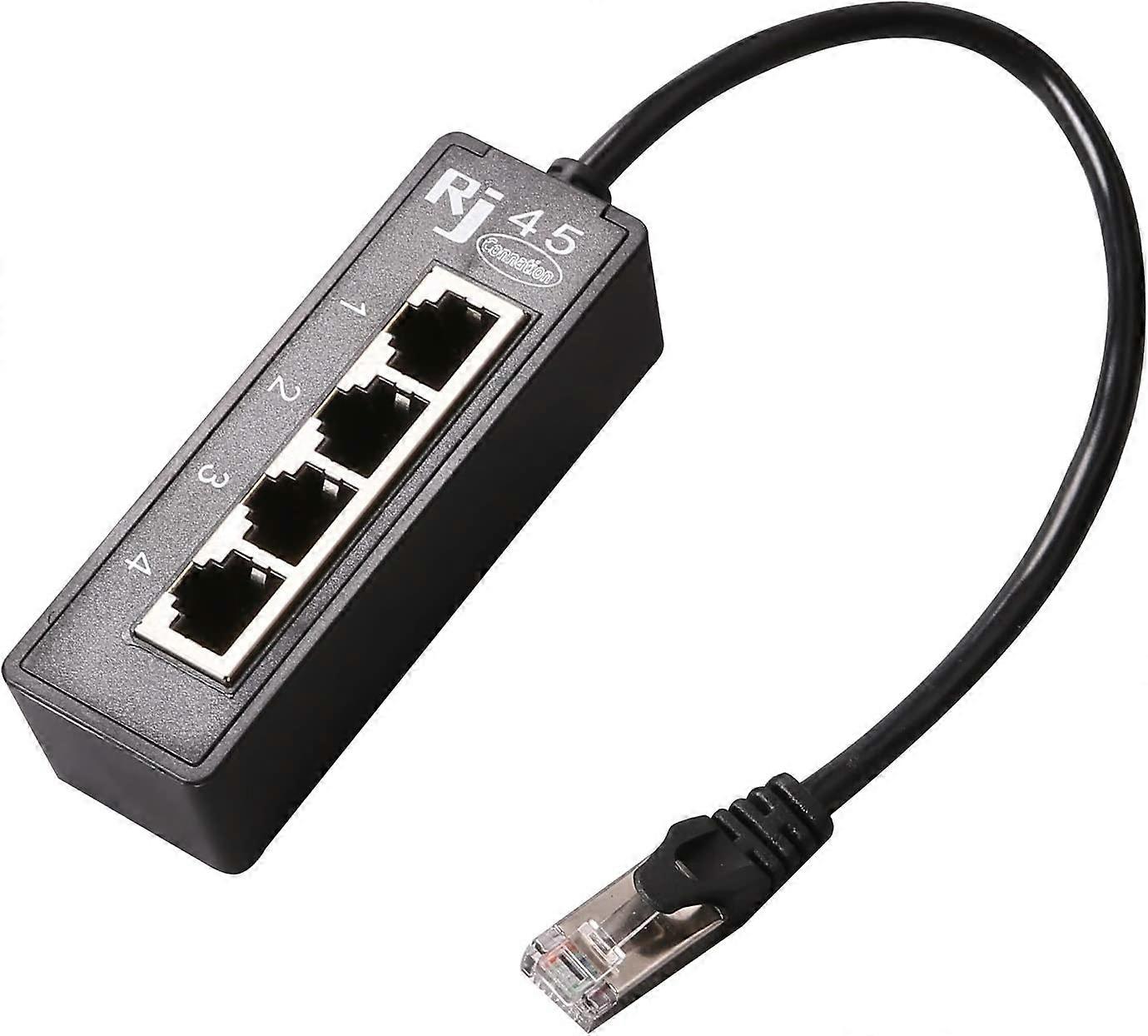 RJ45 Ethernet Splitter Cable, RJ45 1 Male to 4 x Female LAN Ethernet Splitter Adapter/Adapted Network Cable Super Cat5, Cat5e, Cat6, Cat7 LAN Ethernet