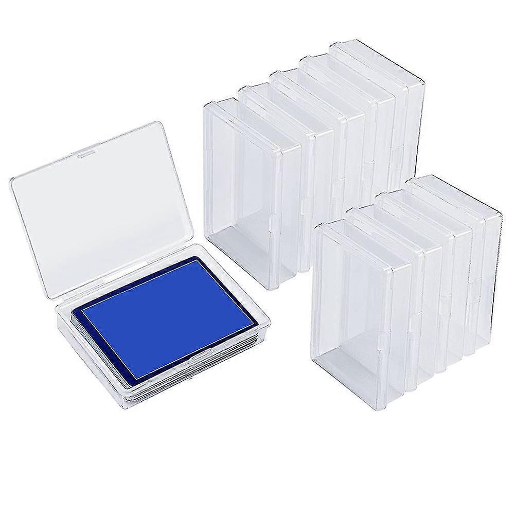 hg10Pcs Box Trading Card Case Card Storage Organizer Clear Card Case Plastic Storage Box for Gaming C