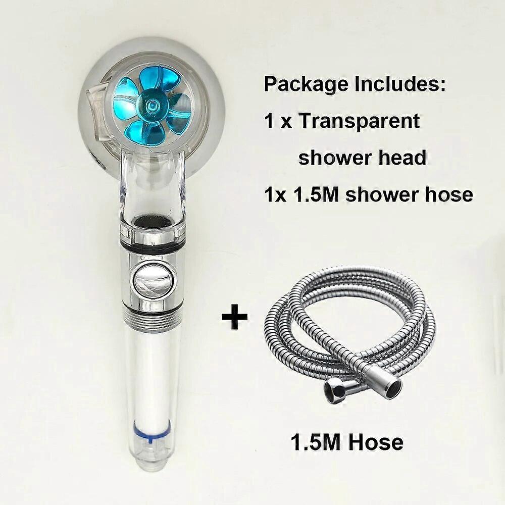 Zloog Turbo Propeller Pressurized Shower Head High Pressure 3 Modes Filter Rainfall Shower Set Stop Button Bathroom Accessories