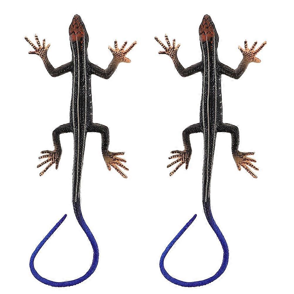 2 Pcs Plastic Simulation Lizard Decor Animal Models Ornament Trick Toys