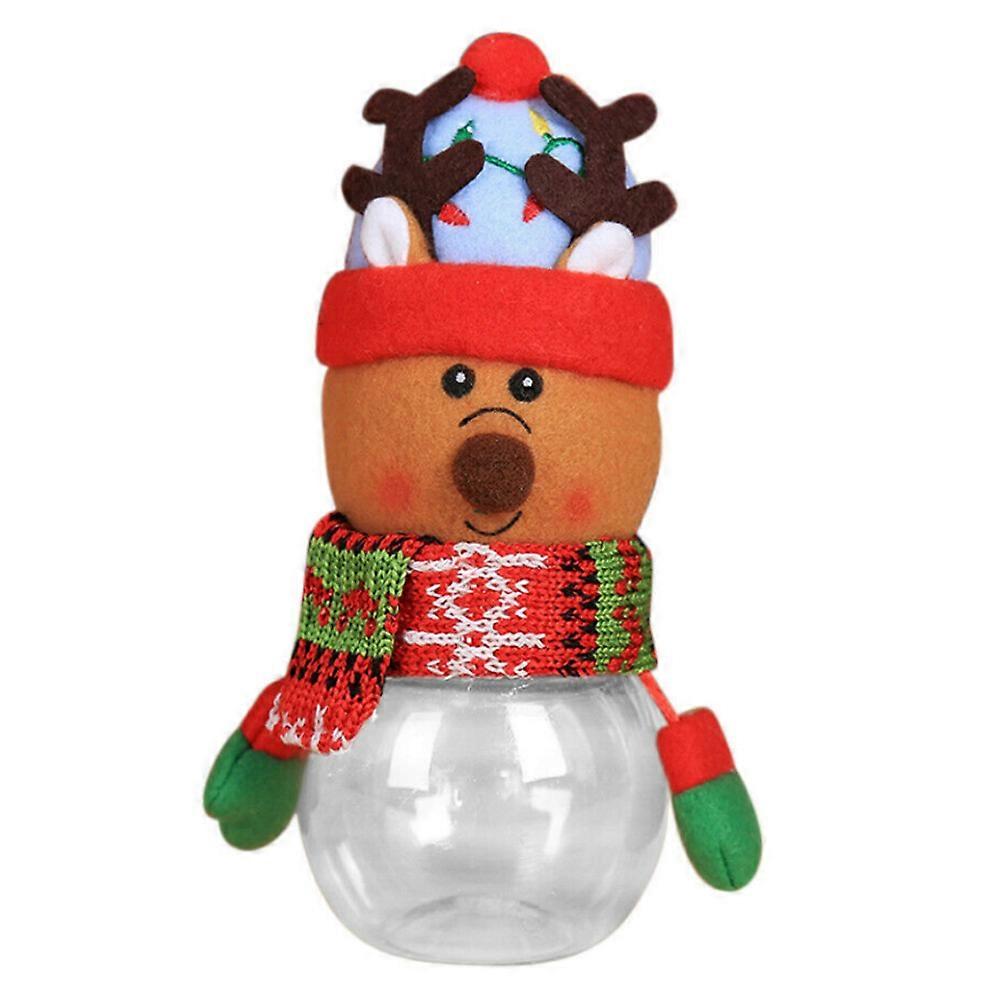 1/5 Pcs Christmas Candy Jar Storages Bottle Santa Snowman EIk Sugar Box Piggy Bank Coin Container Xmas Kids Children Gift