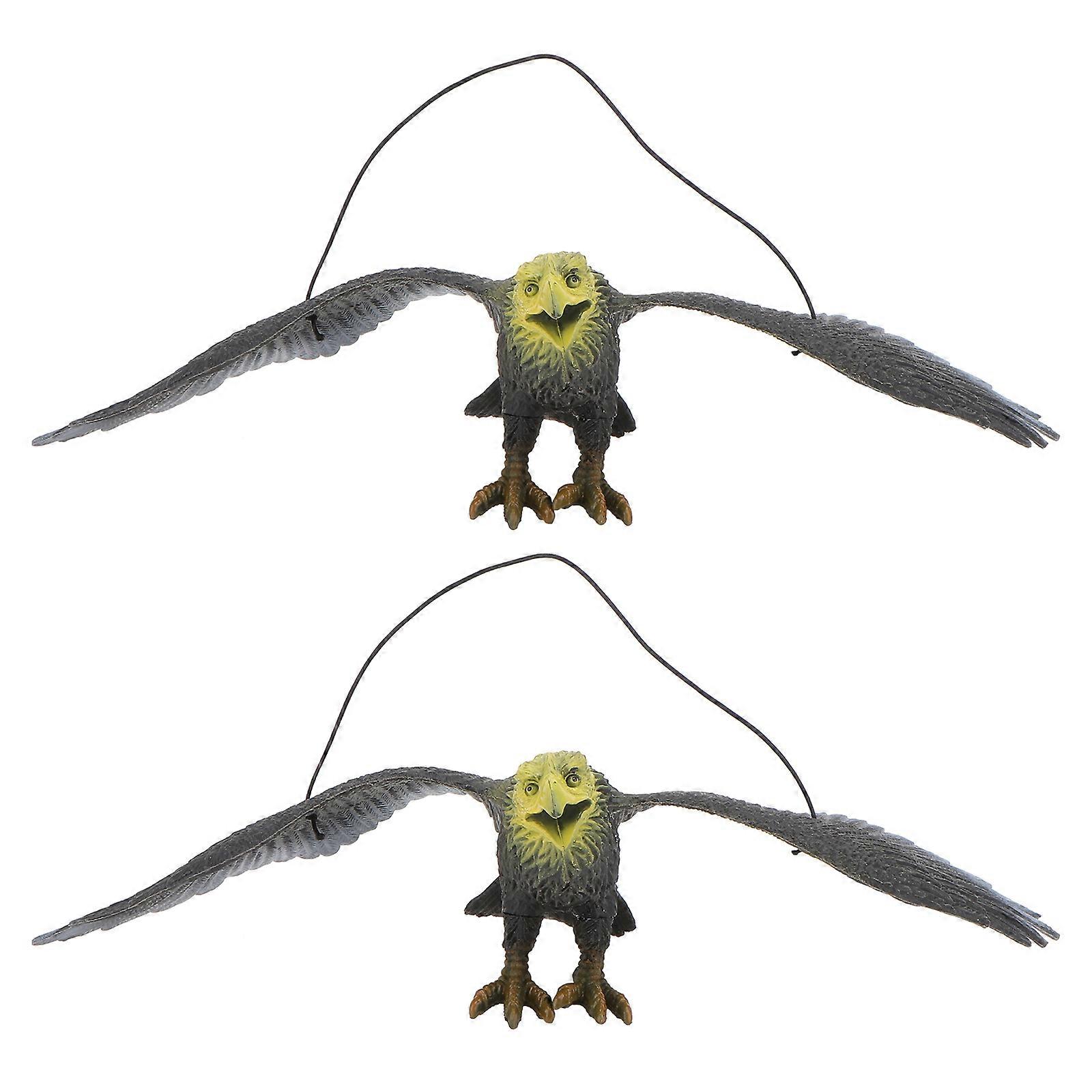 2Pcs Emualtion Eagle Model Toy Creative Bird Repellent Tool Chic Pendant Black