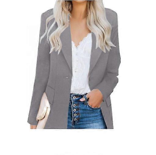 Women's Casual Long Sleeve Lapel Button Slim Work Office Blazer Jacket