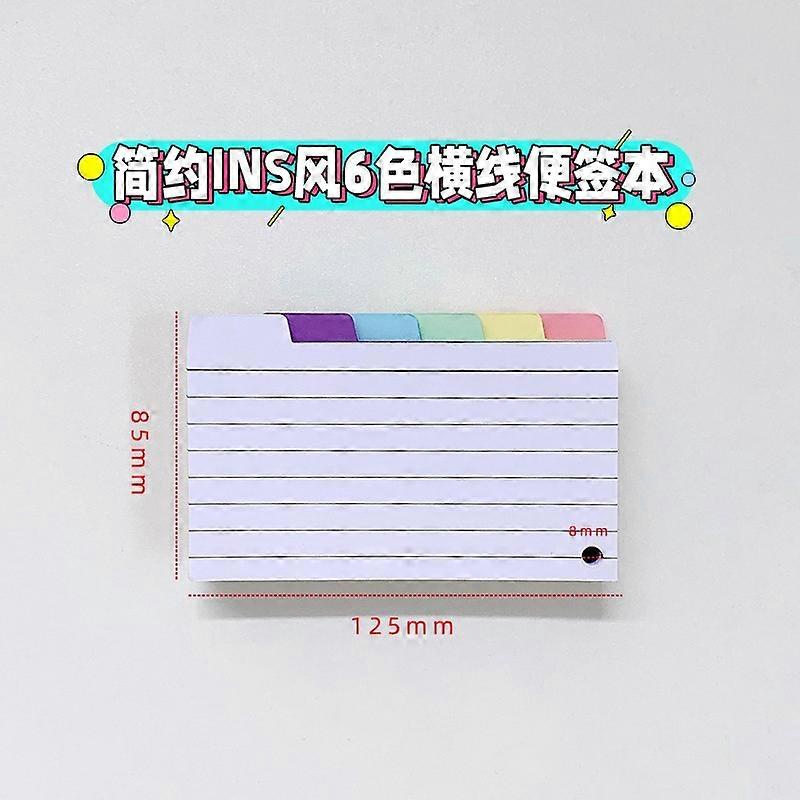 6Pcs Office Notepads Memo Pads Lined Flash Cards Index Cards Pads for Study Learning