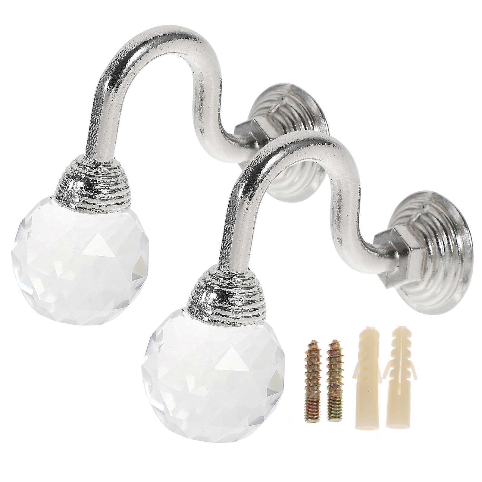 2 Pieces Wall Mounted Clothing Rack Curtain Tieback Hooks Hold Backs Curtains Curtains Hooks Curtain Hooks Drapes