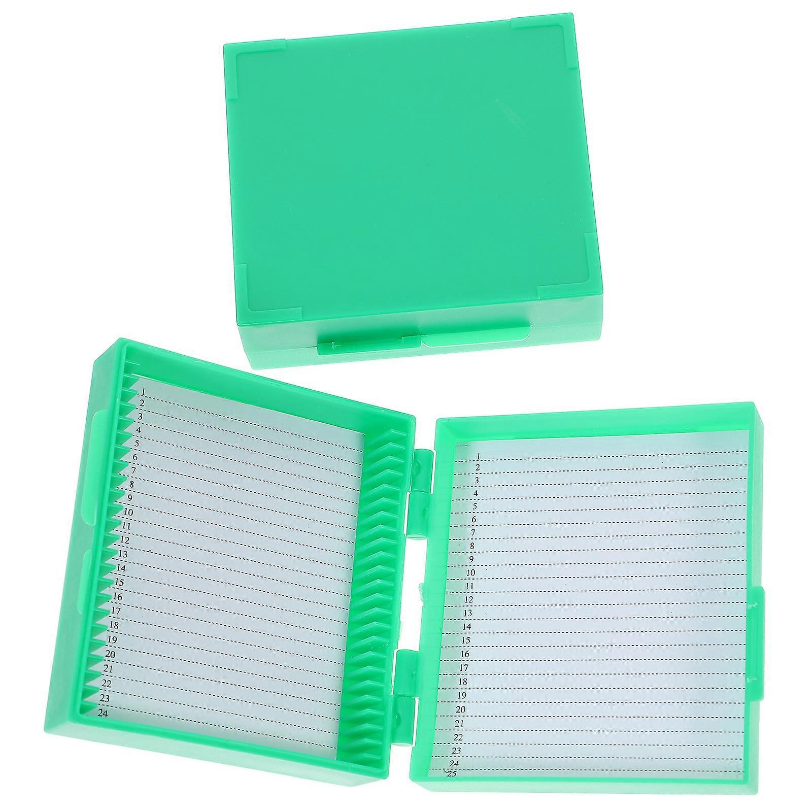 2pcs Multi Slots Microscope Slide Box Slide Storage Holder Slide Storage Container