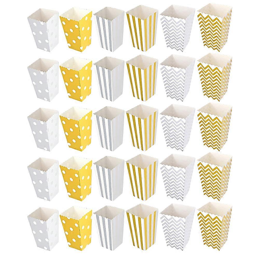 30 stk Candy Containers Movie Night Popcorn Bag Paper Popcorn Poser Papp Popcorn Box Popcorn Bucket Paper Snacks Containers