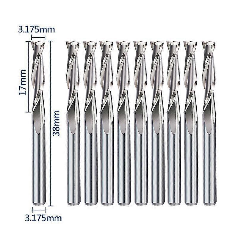Milling Cutter 10/40pcs Cnc Router Bit 3.175 Shank Ball Nose Flat Straight Flute End Mill Carbide Milling Tools