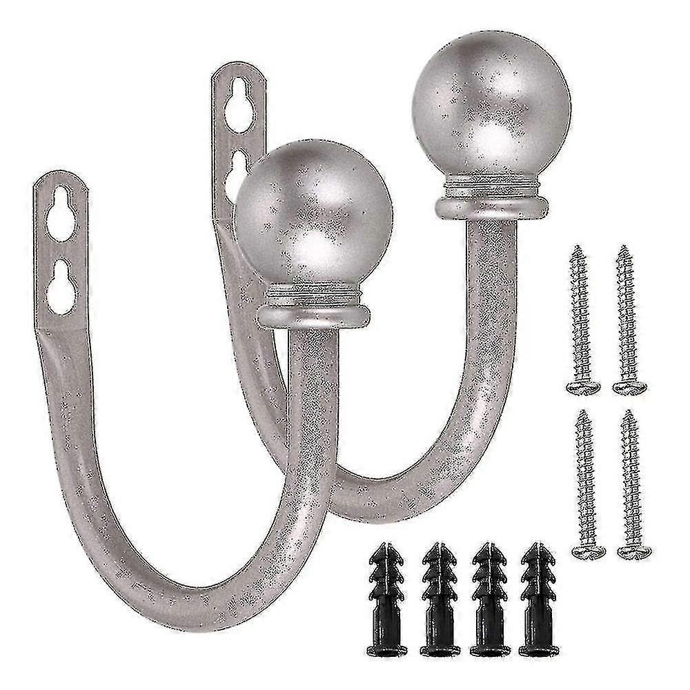 Round Finials Curtain Holdbacks, Decorative Curtain Hooks Wall Mounted, Ball Finials Hooks Compatible Drape